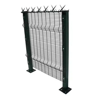 2.4meters High Security Galvanized Anti Climb Clear View Fence Panels With Razor Cut Wire