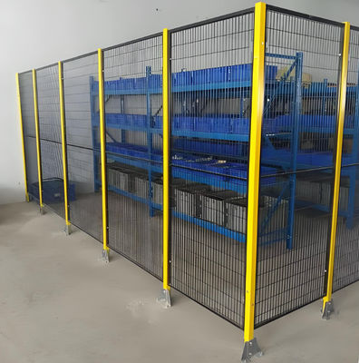 Blcak Warehouse Security Machine Metal Wire Mesh Robot Safety Fencing Panels