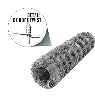 cerca galvanizada fio da dobradiça do campo da pastagem de 2.0mm rede agrícola do comprimento da altura 50m de 1.2m