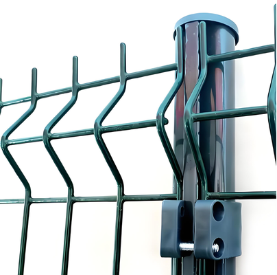 Decorativo RAL6005 PVC revestido 6FT High V Mesh Fence Security Panel 50x200mm Hole 3D Curved Garden Perimeter System