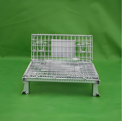 Anti-Rust Fold Down Wire Storage Cage with 50x100mm Mesh Opening Wire Mesh Storage Cage